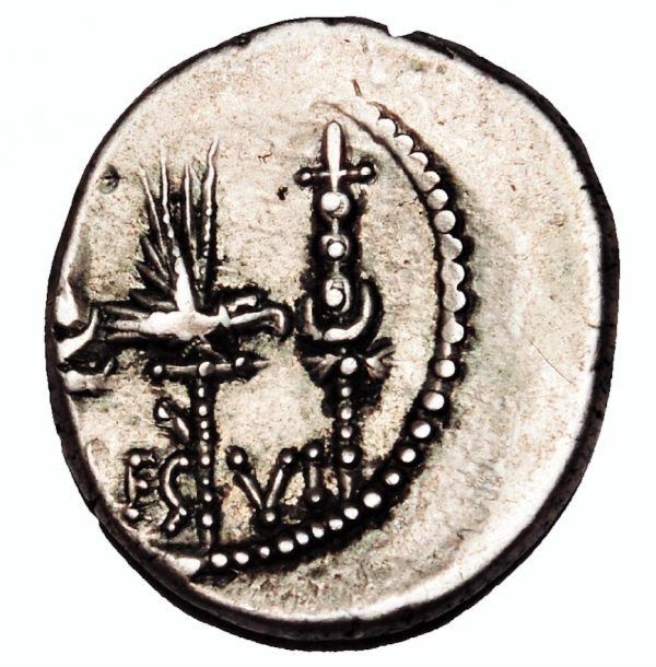 ROMAN REPUBLIC MARK ANTONY AR DENARIUS LEGIONARY ISSUE - Image 2