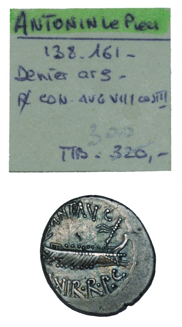 ROMAN REPUBLIC MARK ANTONY AR DENARIUS LEGIONARY ISSUE - Image 3